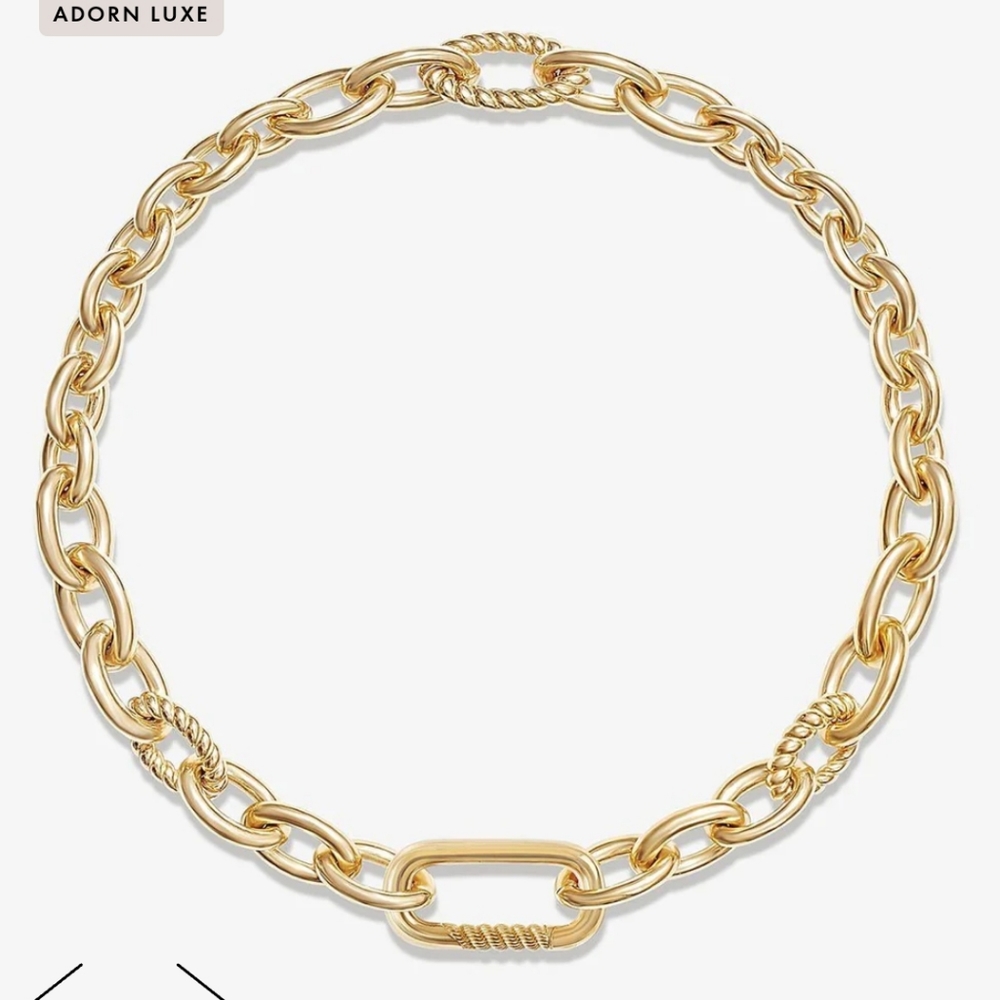 ADORNMONDE ADORN LUXE Bryn chain necklace 14k gold plated New